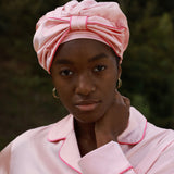 silk satin night cap pink30 momme