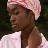 silk satin night cap pink30 momme