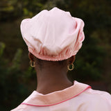 silk satin night cap pink30 momme