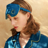 silk satin eye mask navy30匁